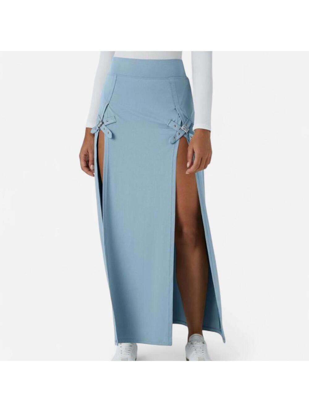 Halara High Waist Maxi Skirt Womens XS Buckle New With Tags